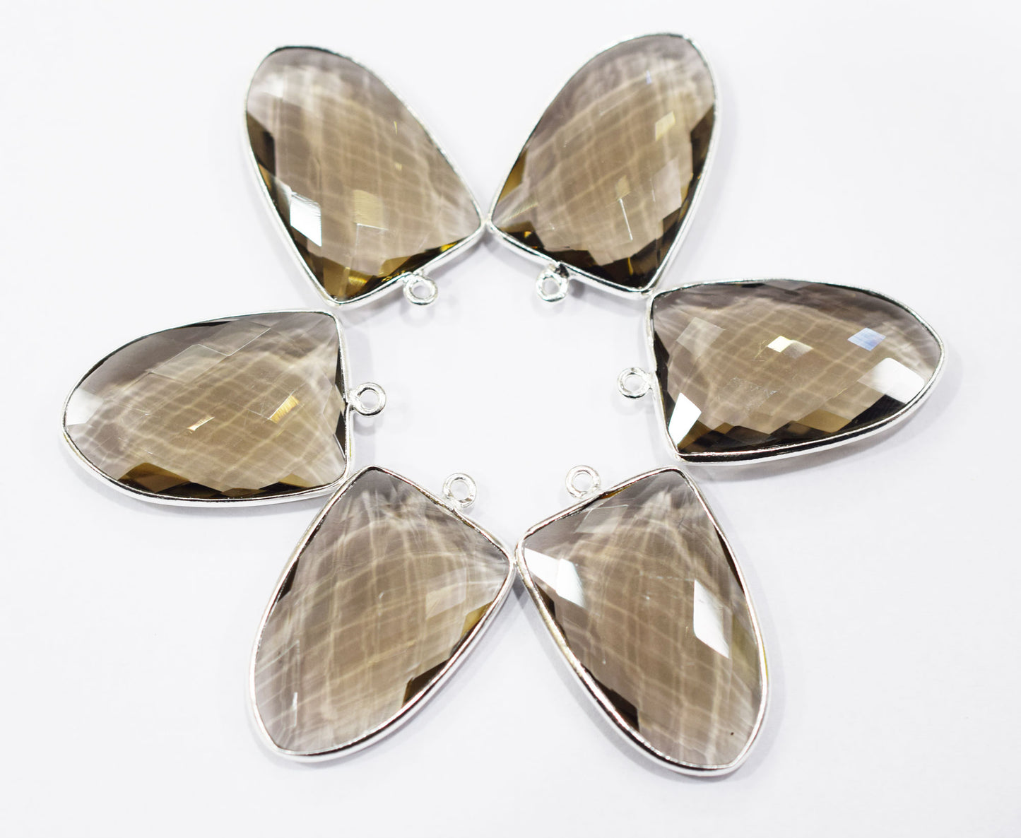 Smoky Hydro Glass Arrowhead Shape Single Bail Connector , Sold By Piece , 25x29 mm , RB-6565