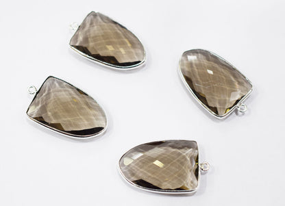 Smoky Hydro Glass Arrowhead Shape Single Bail Connector , Sold By Piece , 25x29 mm , RB-6565