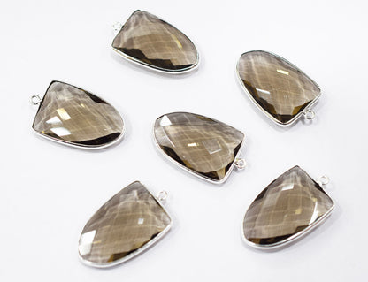 Smoky Hydro Glass Arrowhead Shape Single Bail Connector , Sold By Piece , 25x29 mm , RB-6565