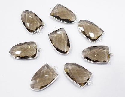 Smoky Hydro Glass Arrowhead Shape Single Bail Connector , Sold By Piece , 25x29 mm , RB-6565