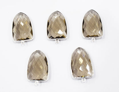 Smoky Hydro Glass Arrowhead Shape Single Bail Connector , Sold By Piece , 25x29 mm , RB-6565