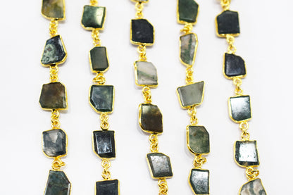 Ocean Jasper Fancy Cut Shape Connector Chain , 11 - 13 mm , RB-6581