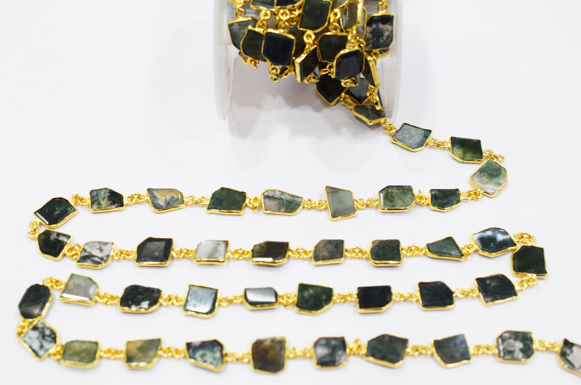 Ocean Jasper Fancy Cut Shape Connector Chain , 11 - 13 mm , RB-6581