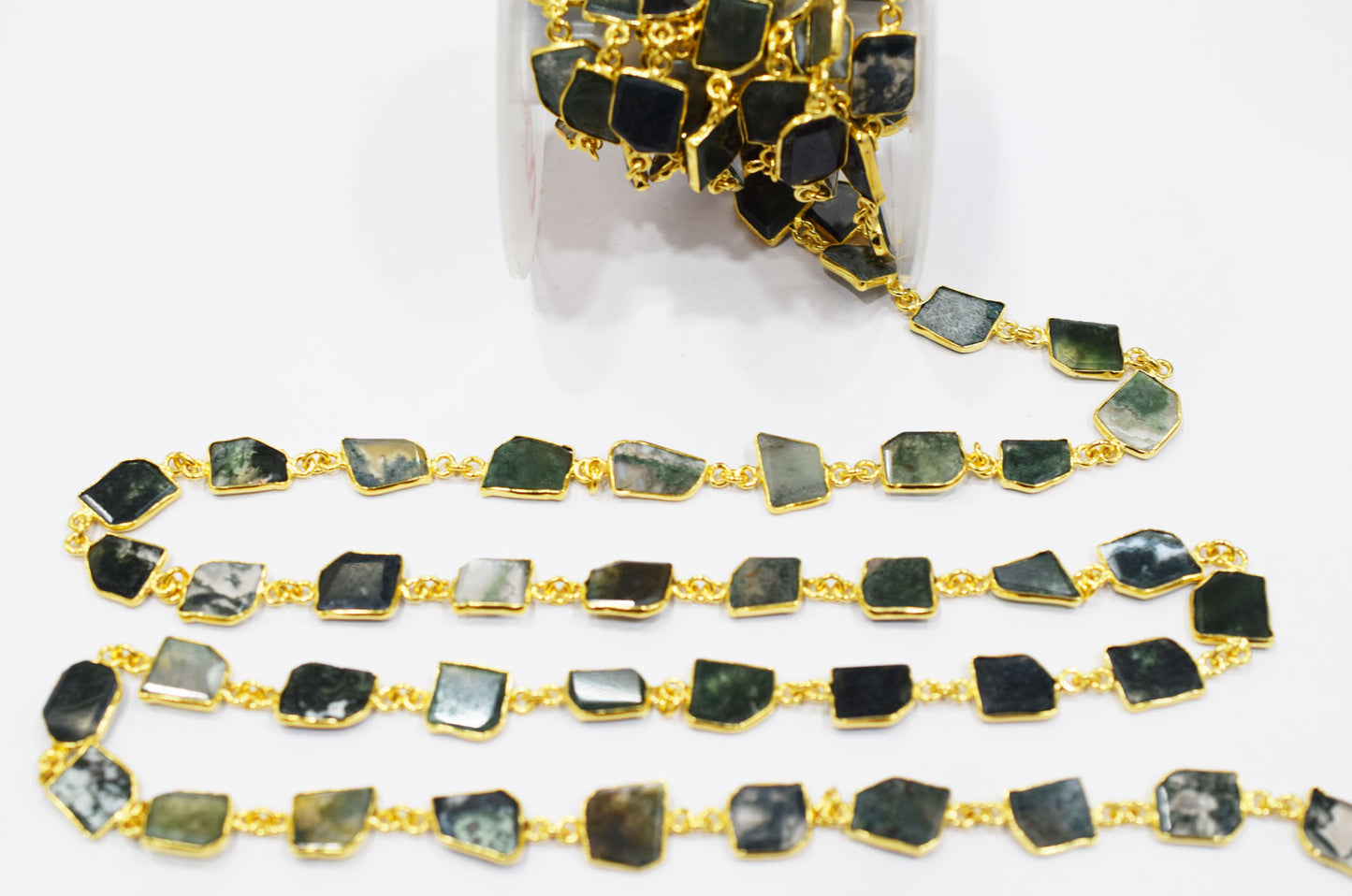 Ocean Jasper Fancy Cut Shape Connector Chain , 11 - 13 mm , RB-6581