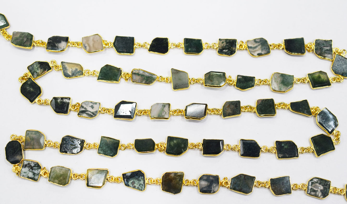 Ocean Jasper Fancy Cut Shape Connector Chain , 11 - 13 mm , RB-6581