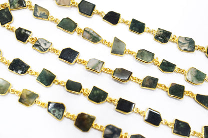 Ocean Jasper Fancy Cut Shape Connector Chain , 11 - 13 mm , RB-6581