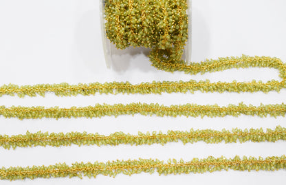 Peridot Faceted Round Shape Grape Chain , 3 mm , RB-6583