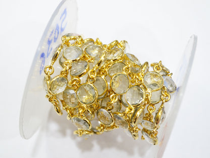 Crystal Faceted Coin Shape Connector Chain , 8 mm , RB-6592
