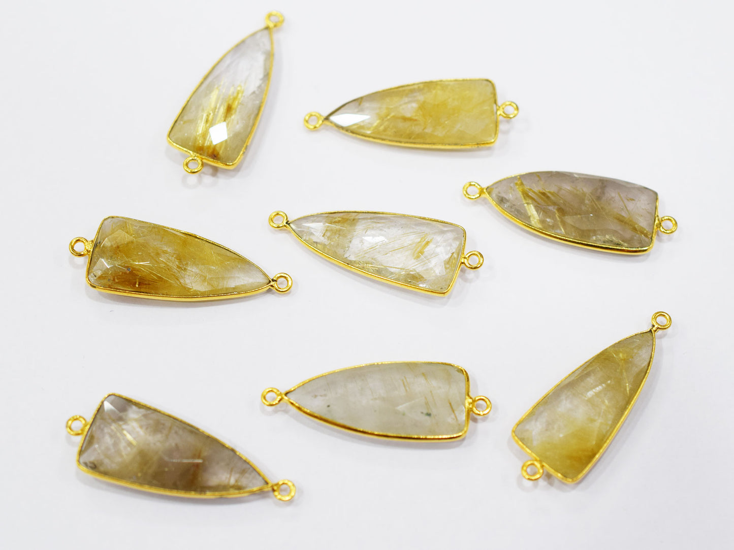 Golden Rutile Faceted Arrowhead Shape Connector , Sold By Piece , 14x28 mm , RB-6600