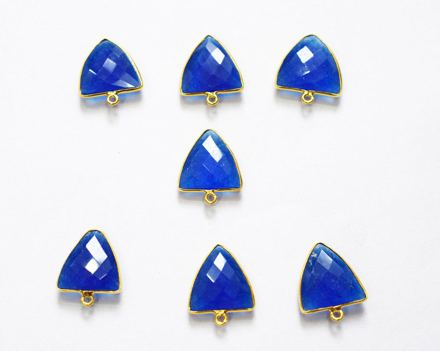 Blue Chalcedony Faceted Trillion Shape Connector , Sold By Piece , 20 mm , RB-6632