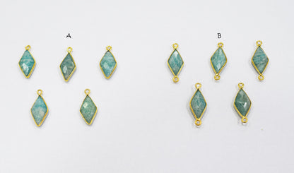 Amazonite Faceted Diamond Shape Connector , Sold By Piece , 10x20 mm , RB-6637