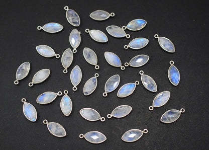Rainbow Moonstone Faceted Marquise Shape Connector , Sold By Piece , 10x18 mm , RB-6640