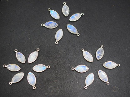 Rainbow Moonstone Faceted Marquise Shape Connector , Sold By Piece , 10x18 mm , RB-6640
