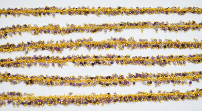 Purple Labradorite Faceted Round Shape Grape Chain , 3 mm , RB-6661