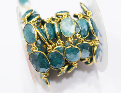 Ocean Green Slice Shape Connector Chain , 13x17 - 15x18 mm , RB-6666