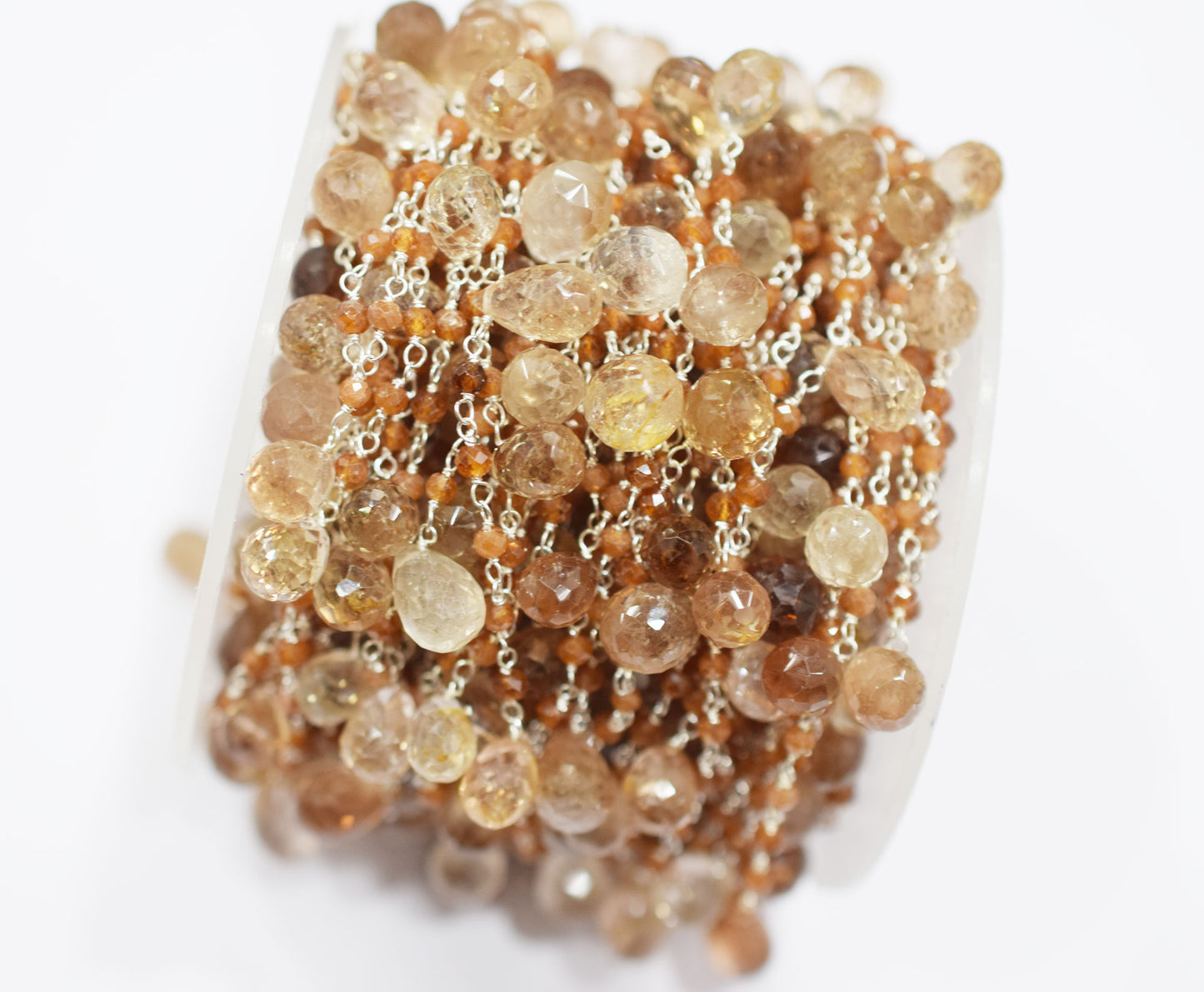 Imperial Topaz Faceted Rondelle Shape Rosary Beaded Chain , Sold By Foot , 3 - 10 mm , RB-6669