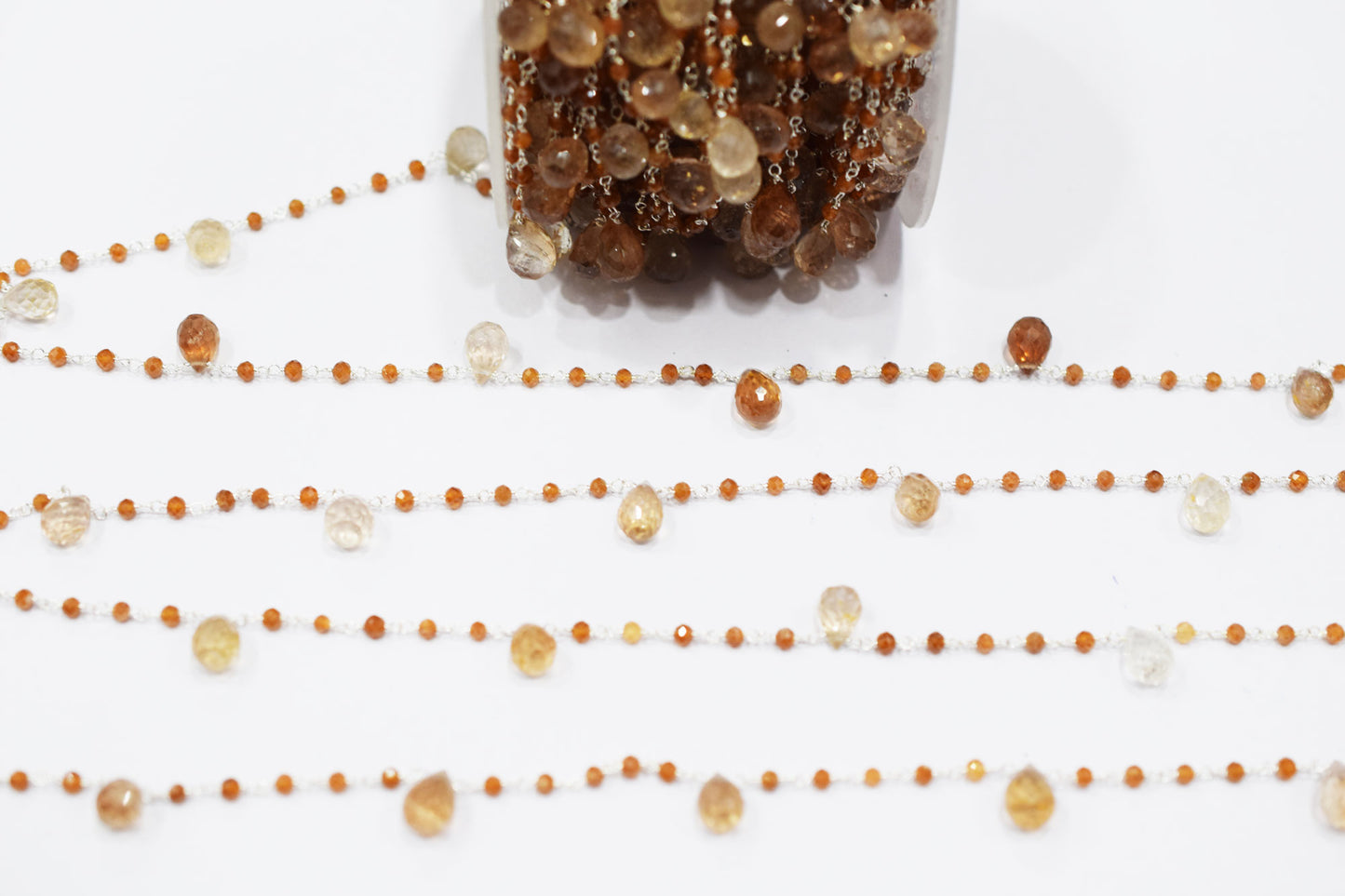 Imperial Topaz Faceted Rondelle Shape Rosary Beaded Chain , Sold By Foot , 3 - 10 mm , RB-6669