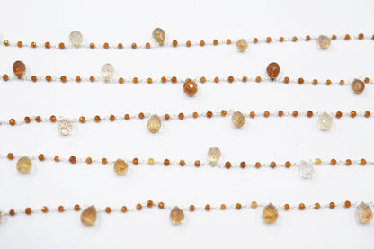 Imperial Topaz Faceted Rondelle Shape Rosary Beaded Chain , Sold By Foot , 3 - 10 mm , RB-6669