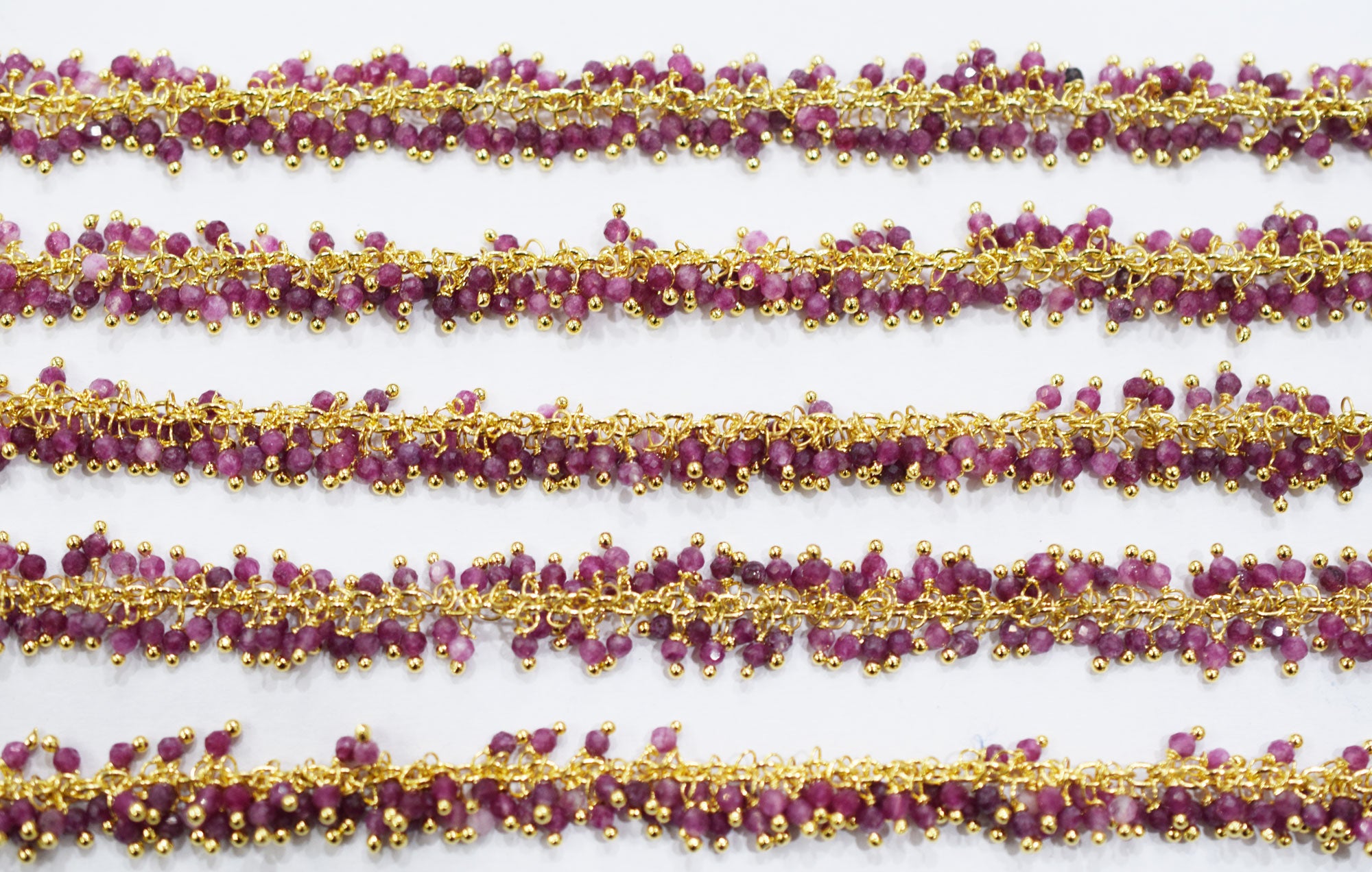 Rhodocrosite Jade Faceted Rondelle Shape Grape Chain , 2.50 mm , RB-6675