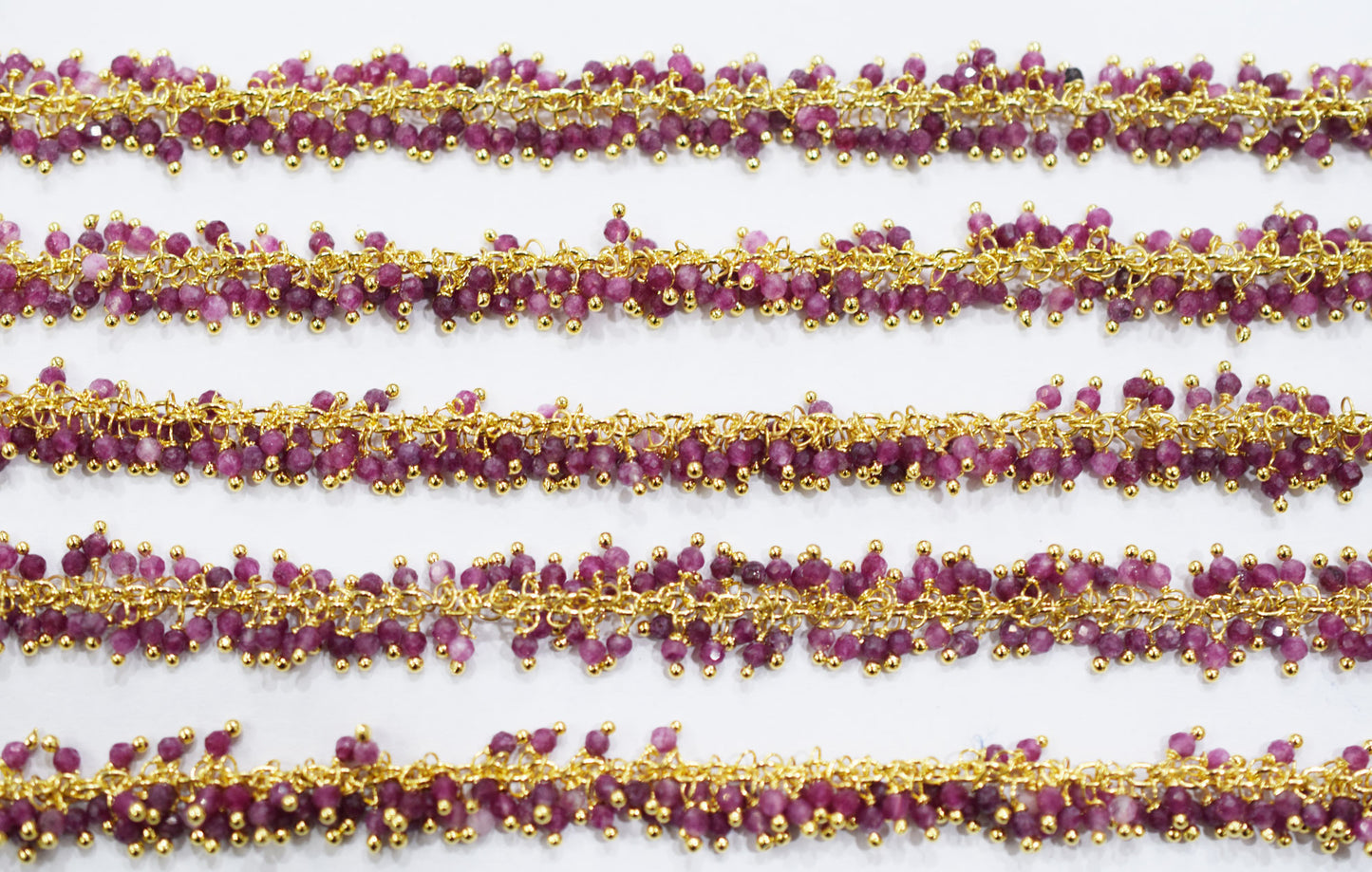 Rhodocrosite Jade Faceted Rondelle Shape Grape Chain , 2.50 mm , RB-6675