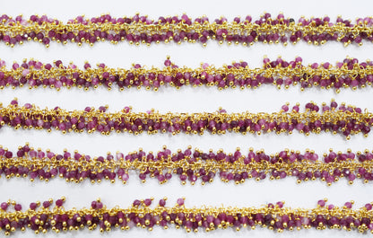 Rhodocrosite Jade Faceted Rondelle Shape Grape Chain , 2.50 mm , RB-6675