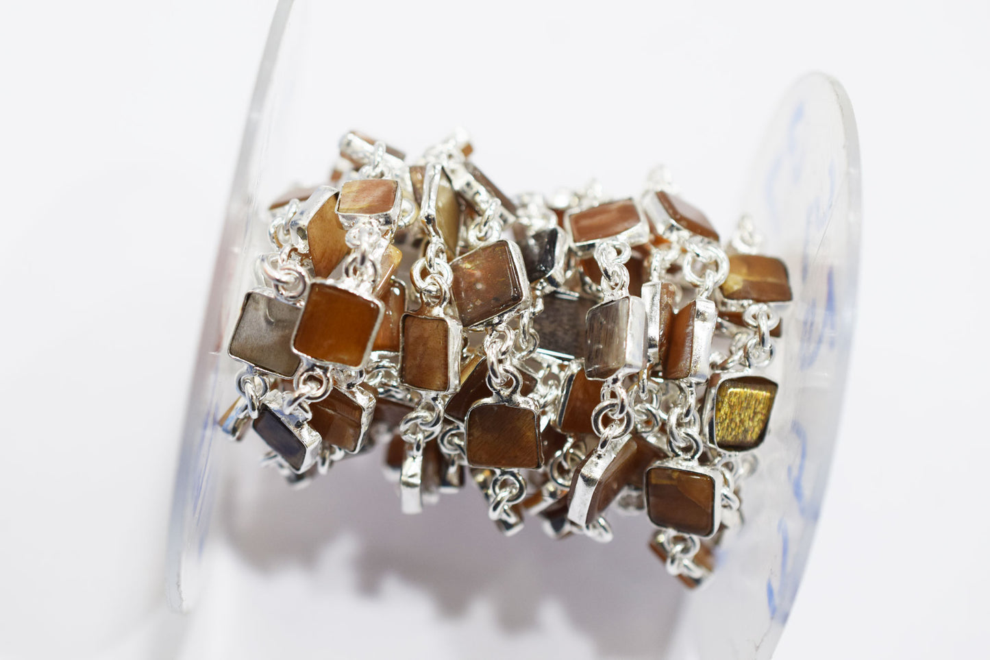 Golden Shine Moonstone Square Shape Smooth Connector Chain , 7 - 8 mm , RB-6676