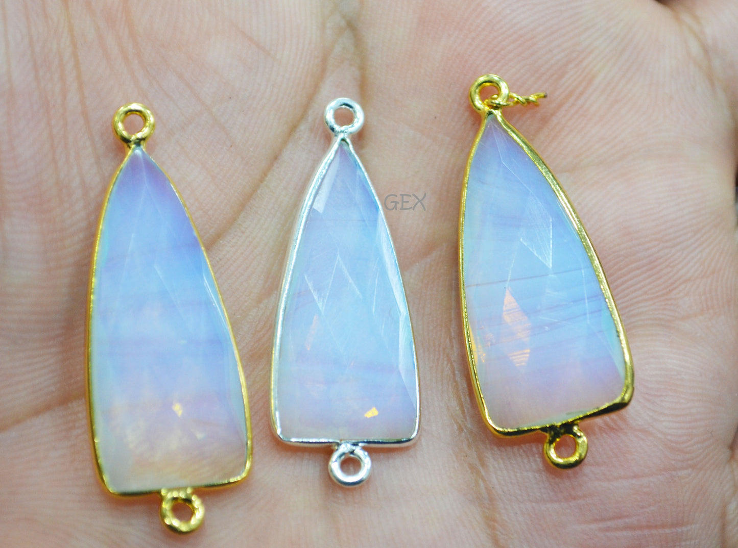Opalite Faceted Arrowhead Shape Connector , Sold By Piece , 14x28 mm , RB-6740