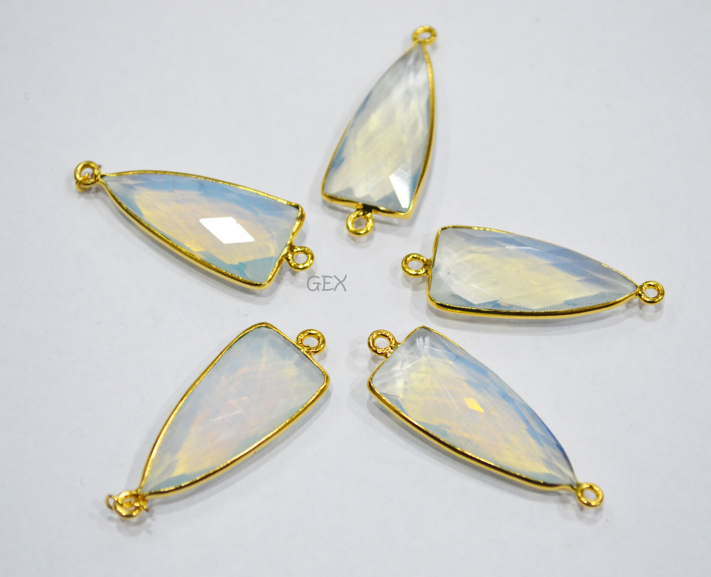 Opalite Faceted Arrowhead Shape Connector , Sold By Piece , 14x28 mm , RB-6740