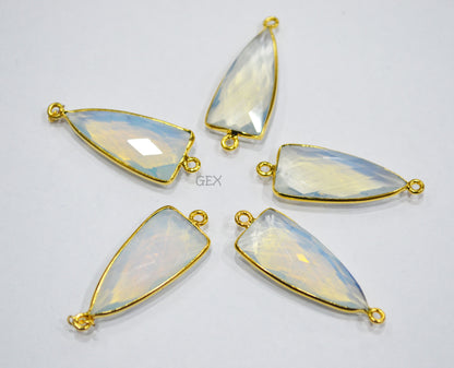 Opalite Faceted Arrowhead Shape Connector , Sold By Piece , 14x28 mm , RB-6740