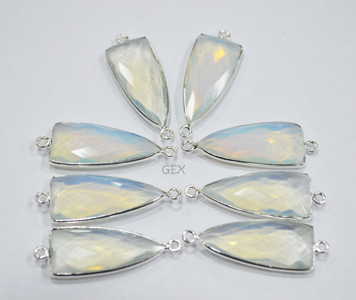 Opalite Faceted Arrowhead Shape Connector , Sold By Piece , 14x28 mm , RB-6740