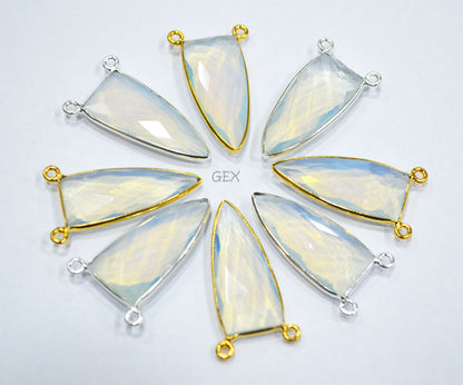 Opalite Faceted Arrowhead Shape Connector , Sold By Piece , 14x28 mm , RB-6741