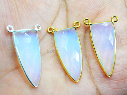 Opalite Faceted Arrowhead Shape Connector , Sold By Piece , 14x28 mm , RB-6741