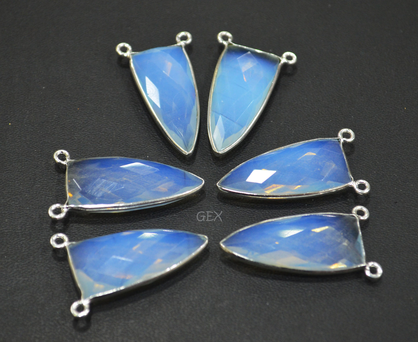 Opalite Faceted Arrowhead Shape Connector , Sold By Piece , 14x28 mm , RB-6741