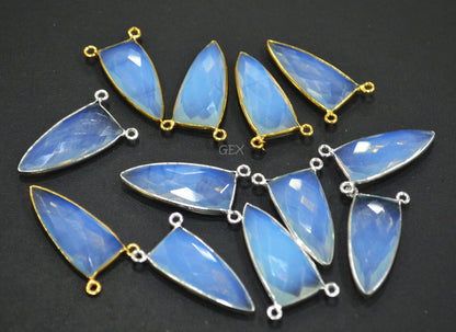 Opalite Faceted Arrowhead Shape Connector , Sold By Piece , 14x28 mm , RB-6741