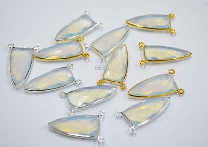Opalite Faceted Arrowhead Shape Connector , Sold By Piece , 14x28 mm , RB-6741