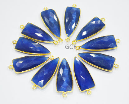 Sapphire Blue Hydro Glass Faceted Connector , Sapphire Blue Hydro Glass Arrowhead Shape Connector , Sold By Piece , 13x29 mm , RB-6947