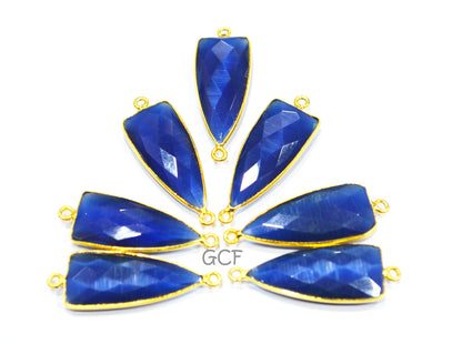 Sapphire Blue Hydro Glass Faceted Connector , Sapphire Blue Hydro Glass Arrowhead Shape Connector , Sold By Piece , 13x29 mm , RB-6947