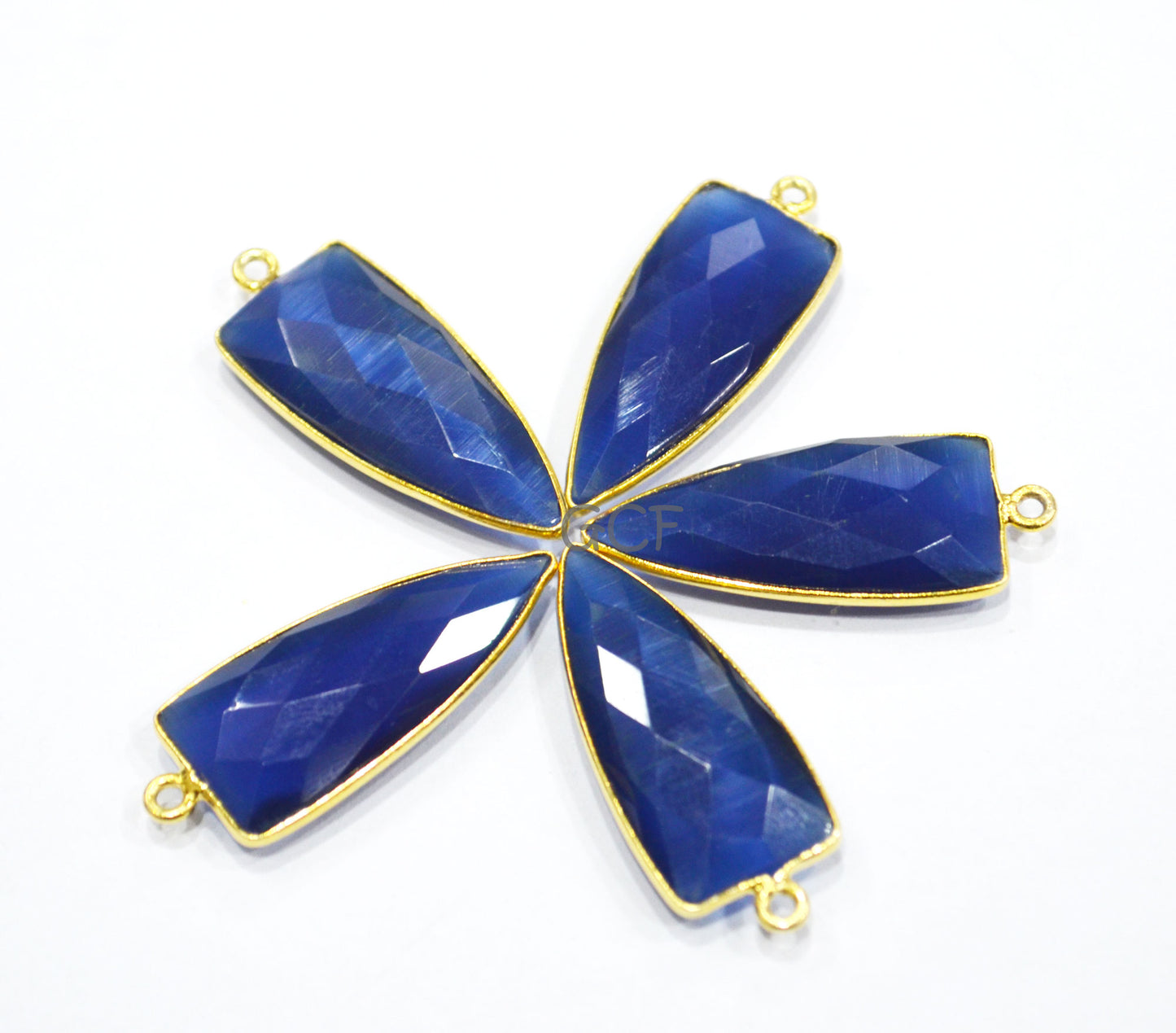 Sapphire Blue Hydro Glass Faceted Connector , Sapphire Blue Hydro Glass Arrowhead Shape Connector , Sold By Piece , 13x29 mm , RB-6947