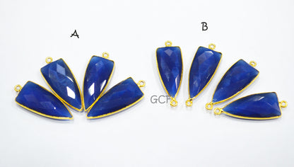 Sapphire Blue Hydro Glass Faceted Connector , Sapphire Blue Hydro Glass Arrowhead Shape Connector , Sold By Piece , 13x29 mm , RB-6947