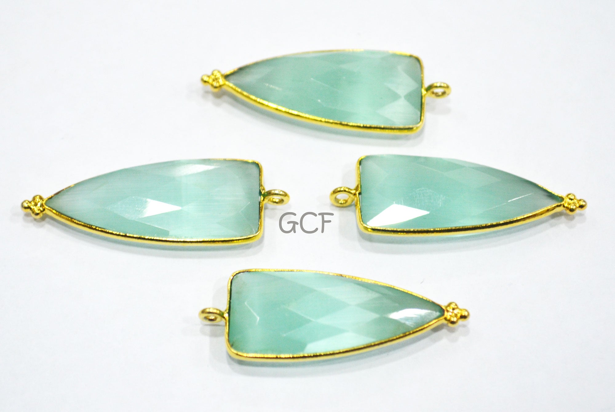 Light Sea Green Hydro Glass Faceted Connector , Light Sea Green Hydro Glass Arrowhead Shape Connector , Sold By Piece , 13x29 mm , RB-6968
