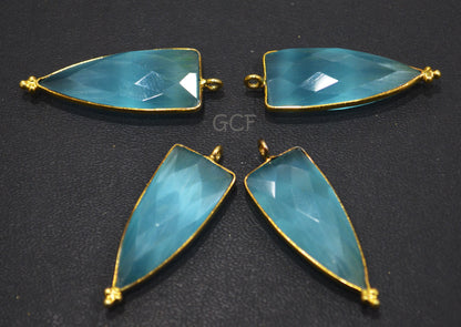 Sky Blue Color Hydro Glass Faceted Single Bail Connector , Sky Blue Hydro Glass Arrowhead Shape Connector ,Sold By Piece ,13x29 mm , RB-6975