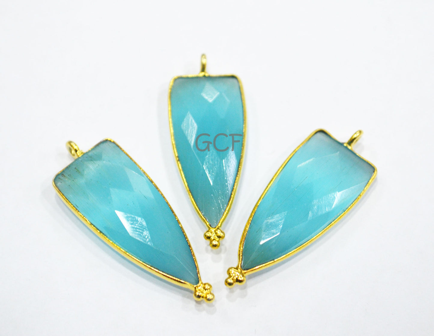 Sky Blue Color Hydro Glass Faceted Single Bail Connector , Sky Blue Hydro Glass Arrowhead Shape Connector ,Sold By Piece ,13x29 mm , RB-6975