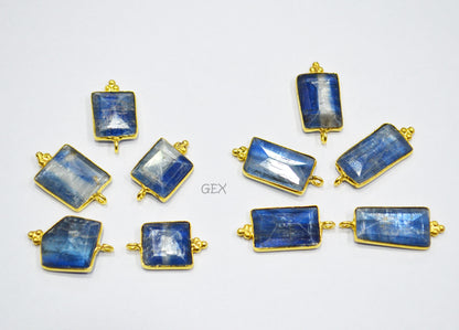 Himalayan Kyanite Faceted Fancy Shape Connector , Sold By Piece , 10x14 - 14x20 mm , RB-7124