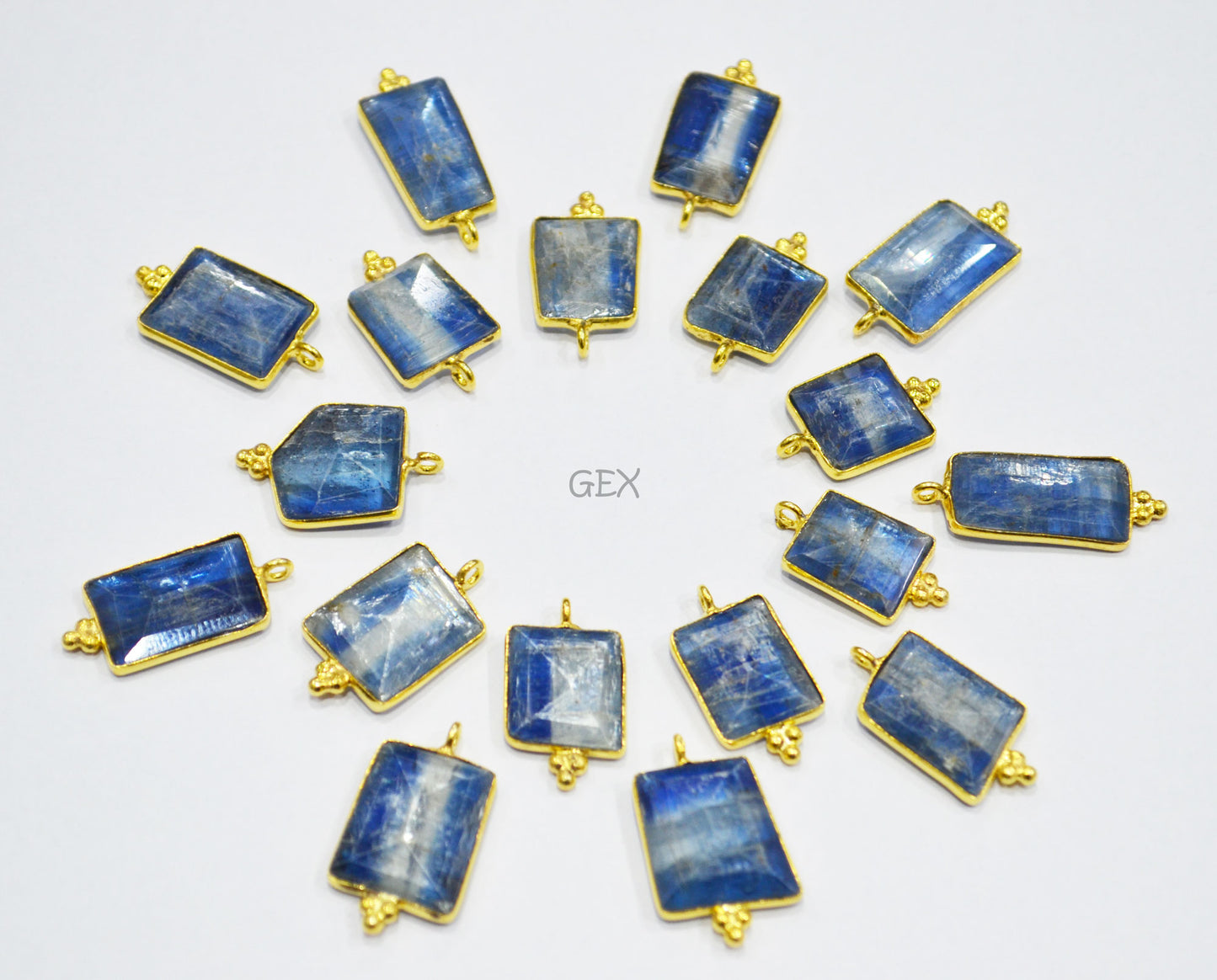 Himalayan Kyanite Faceted Fancy Shape Connector , Sold By Piece , 10x14 - 14x20 mm , RB-7124
