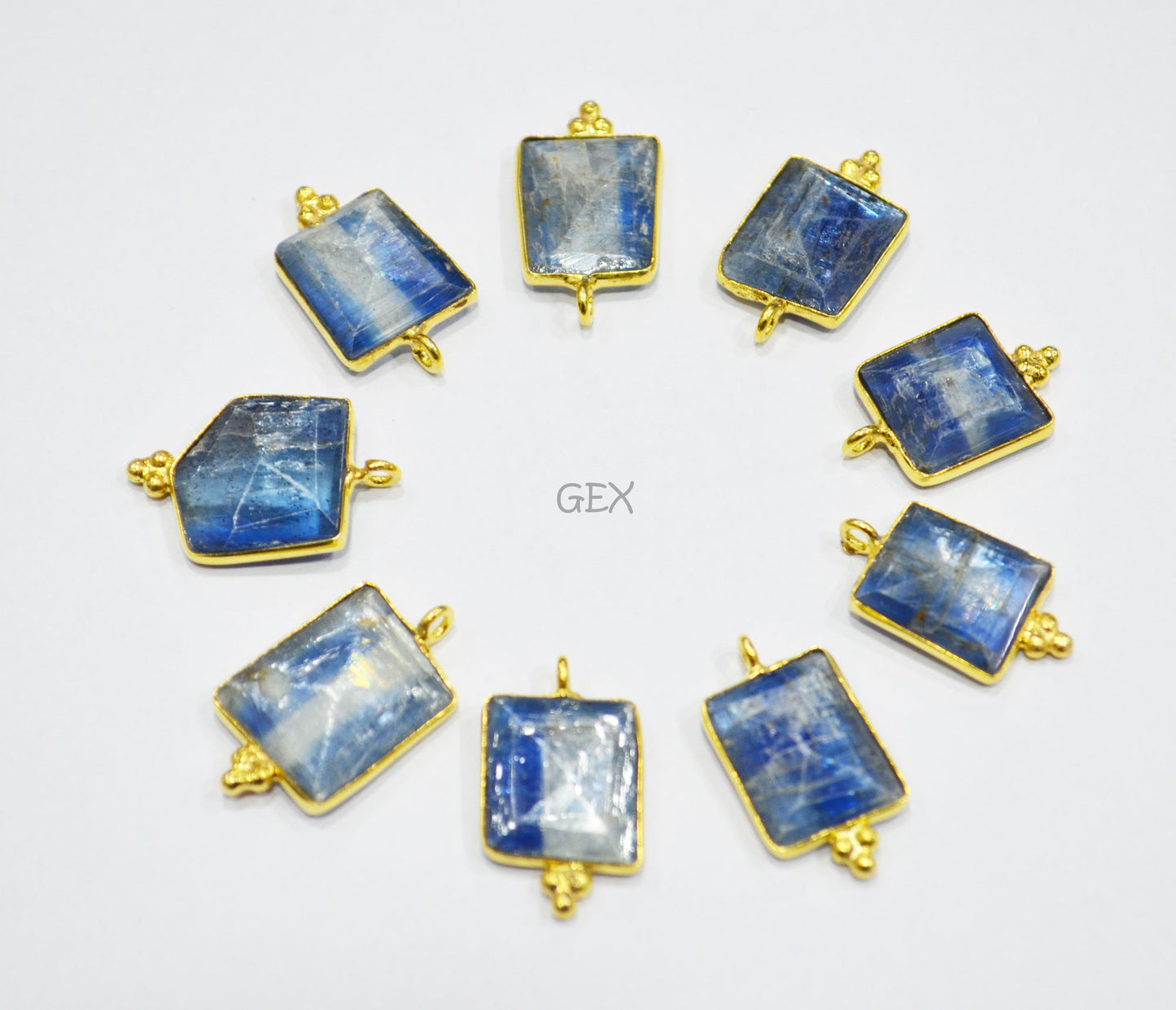 Himalayan Kyanite Faceted Fancy Shape Connector , Sold By Piece , 10x14 - 14x20 mm , RB-7124