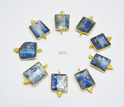 Himalayan Kyanite Faceted Fancy Shape Connector , Sold By Piece , 10x14 - 14x20 mm , RB-7124
