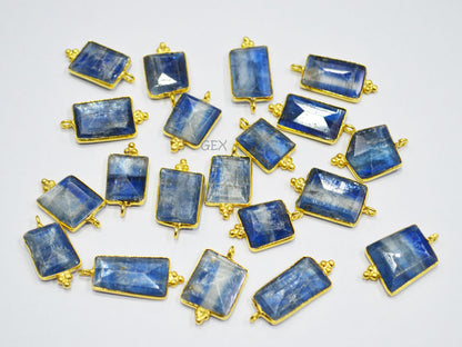 Himalayan Kyanite Faceted Fancy Shape Connector , Sold By Piece , 10x14 - 14x20 mm , RB-7124