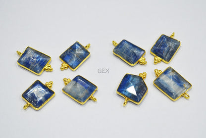 Himalayan Kyanite Faceted Fancy Shape Connector , Sold By Piece , 10x14 - 14x20 mm , RB-7124