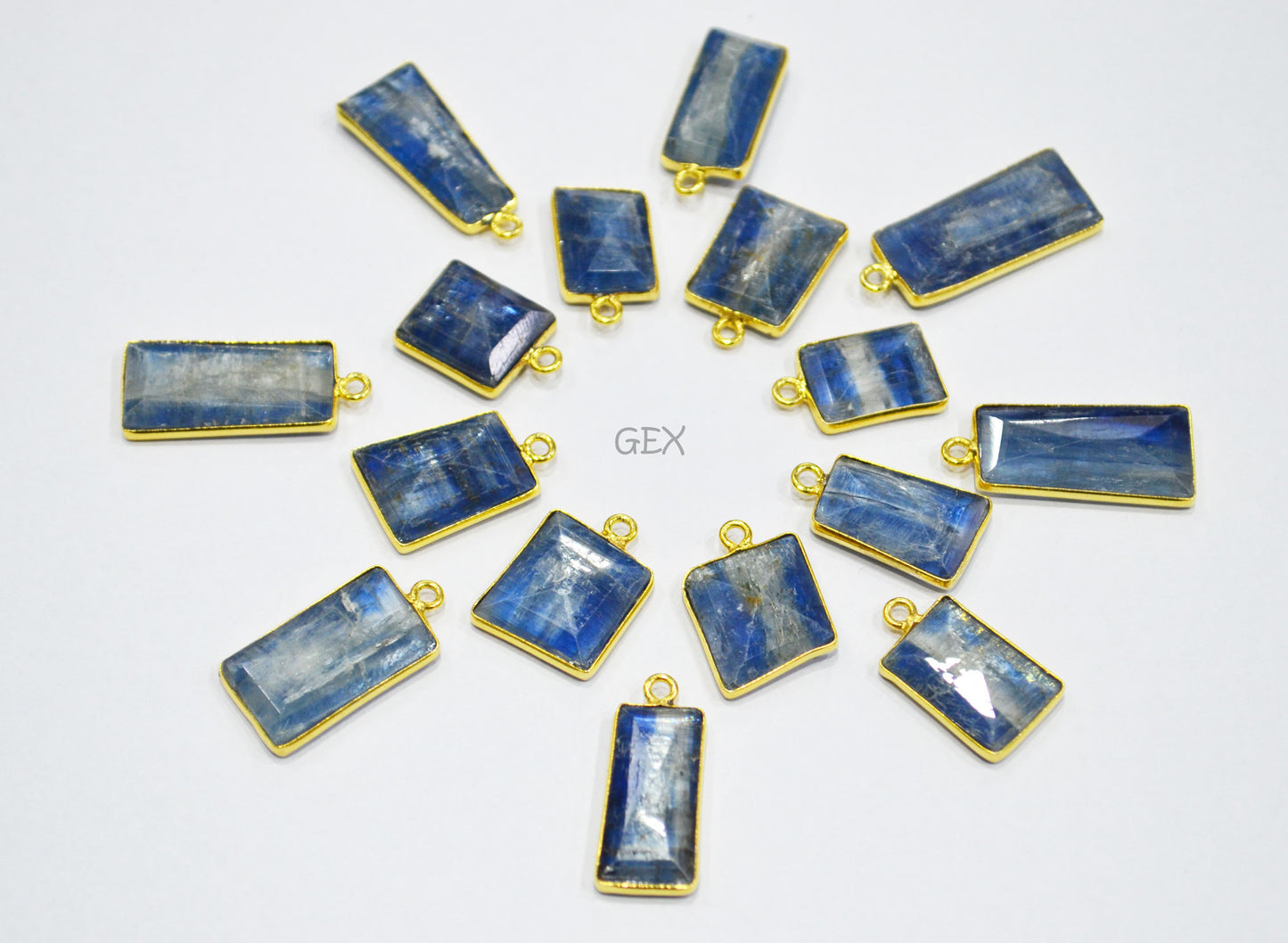 Himalayan Kyanite Faceted Fancy Shape Connector , Sold By Piece , 11x14 - 15x23 mm , RB-7125