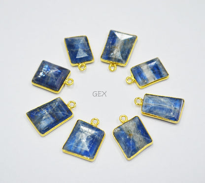 Himalayan Kyanite Faceted Fancy Shape Connector , Sold By Piece , 11x14 - 15x23 mm , RB-7125